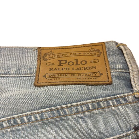 Polo Ralph Lauren Men’s Jeans The Varick Slim Straight Patch Distressed- 30/30 - Picture 4 of 11